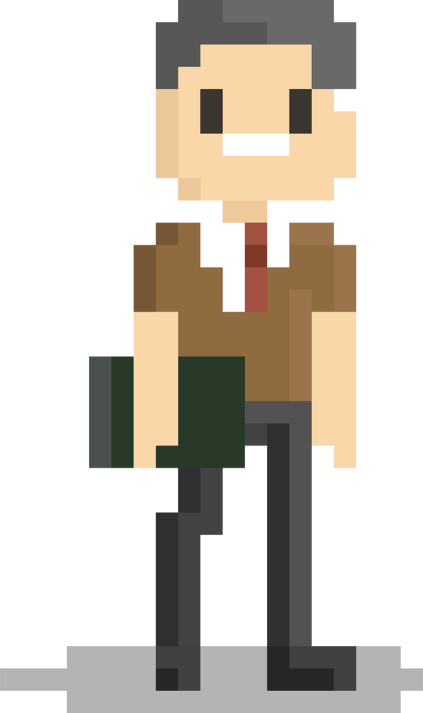 Pixel art male techer character